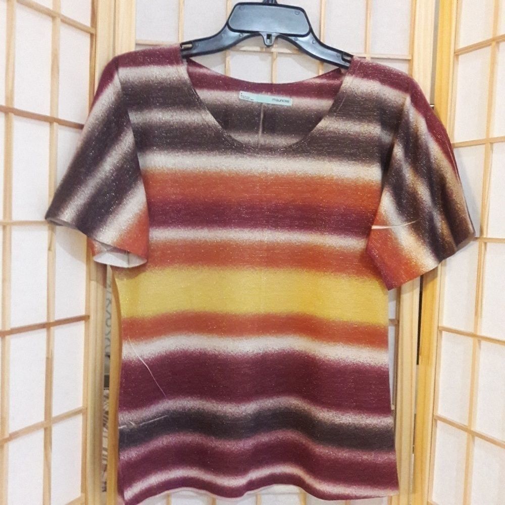 MAURICES Metallic Striped Ombre Style Blouse Sz s